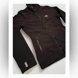 The North Face Womens Small Polartec Fleece Jacket Black Full Zip Zip Pockets